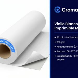 Vinilo Blanco Imprimible Matte 80mic — Cromatec EV2001
