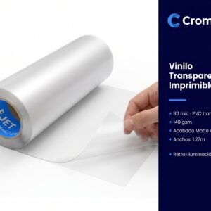 Vinilo Transparente Imprimible 80mic — Cromatec EJET