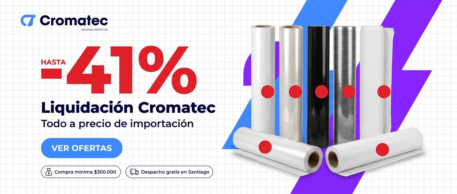 Liquidación Cromatec: insumos gráficos hasta 41% de descuento a precio de importación